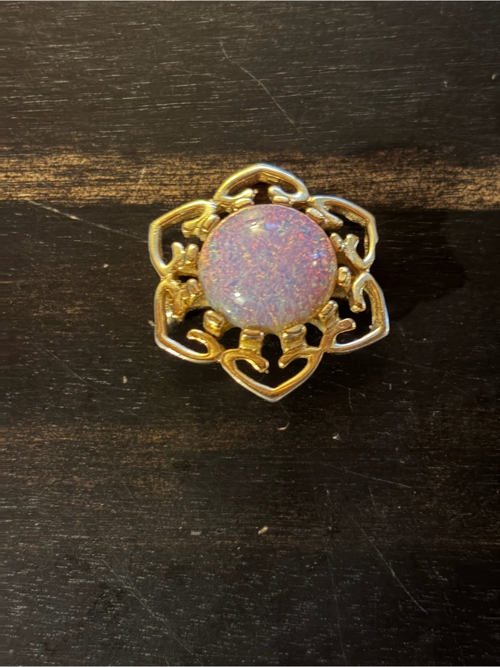 Faux opal brooch